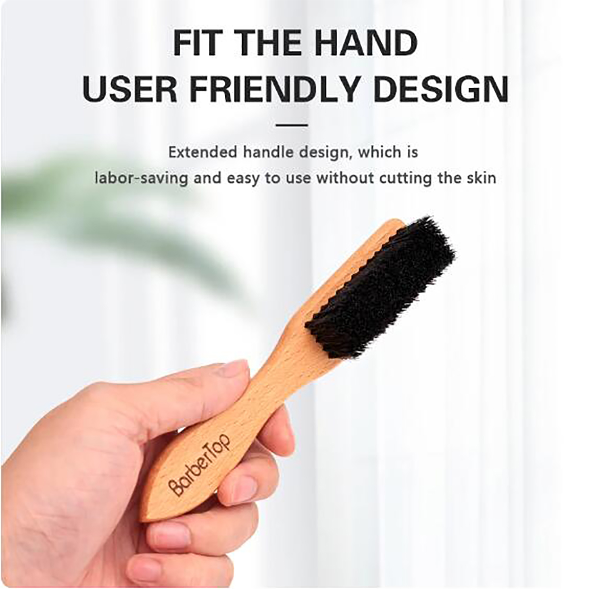 Men'S Beard Grooming - Barbershop Holzgriff Wildschwein Borsten Bart Pinsel