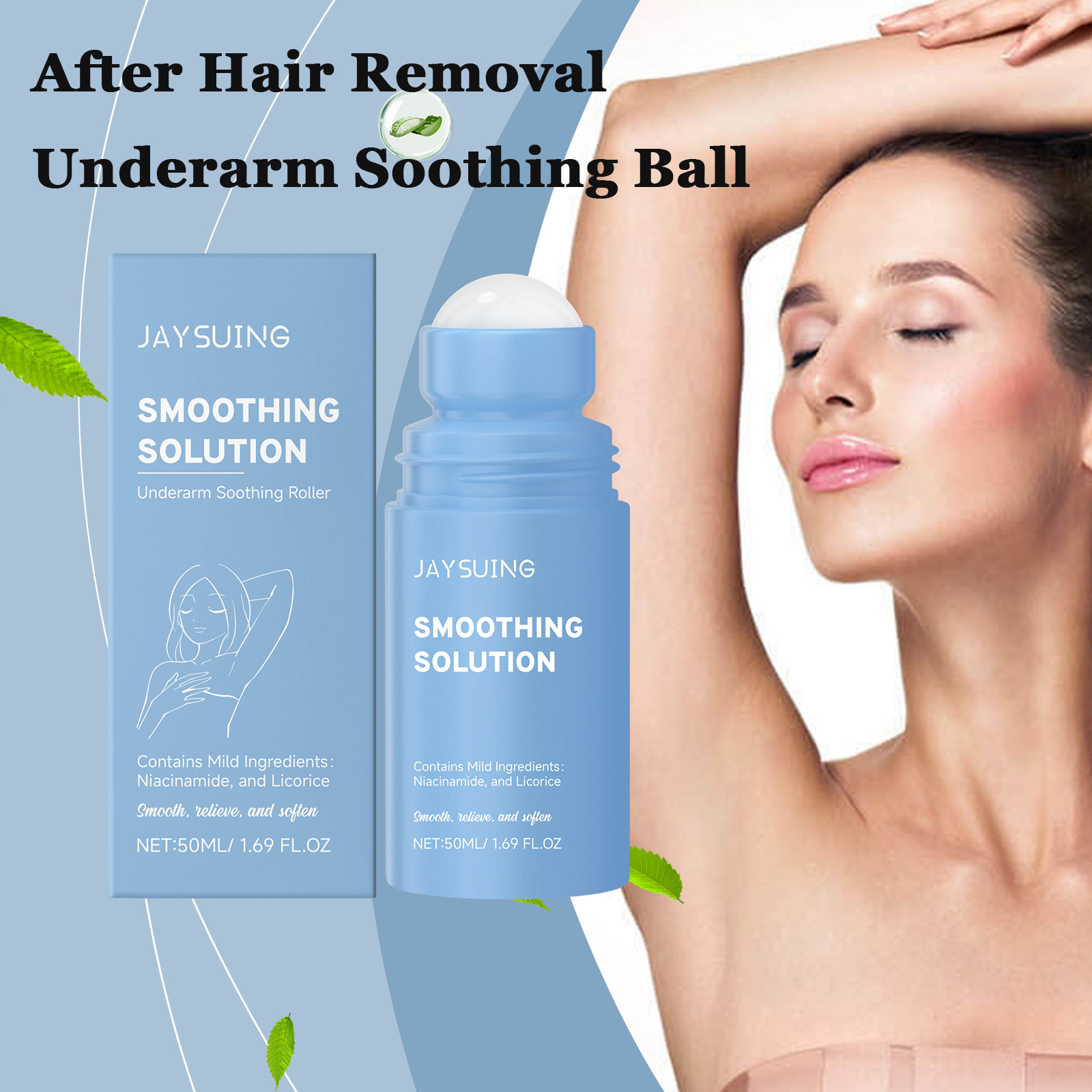 Ingrown Hair Serum - Achsel-Nachrasur-Beruhigungsroller, feuchtigkeitsspendend, lindert Schmerzen der Achselhöhlenhaut,
