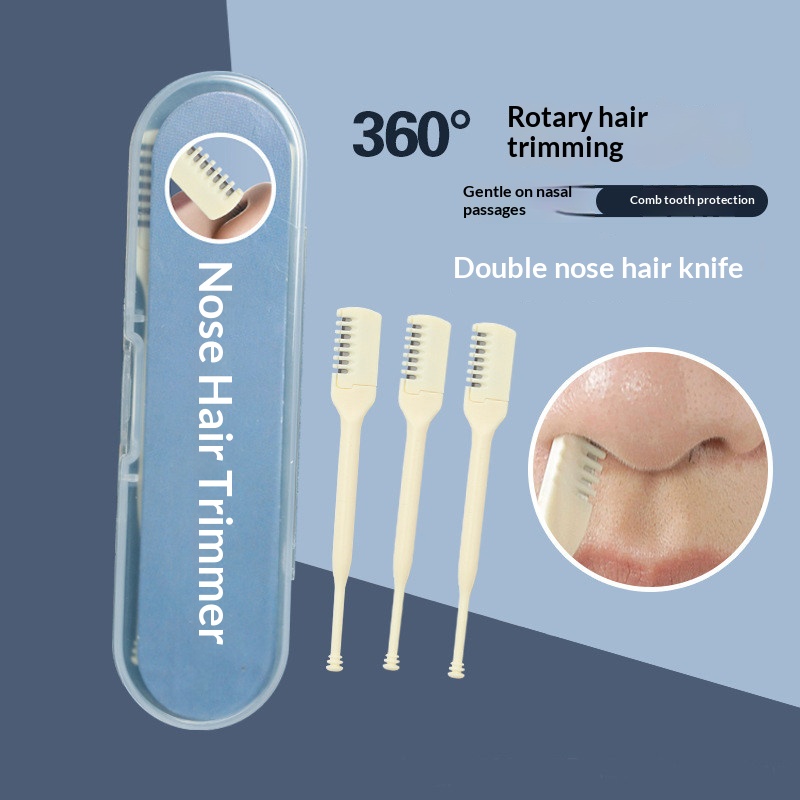 Men'S Grooming Nose Hair Trimmer - Manueller Nasenhaarschneider mit Doppelkopf 360 °