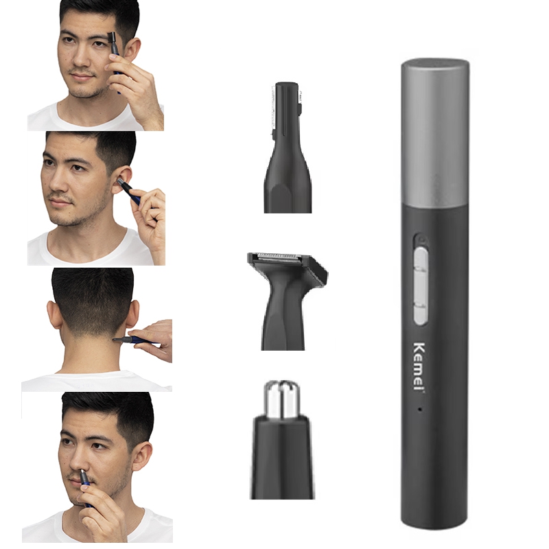 Men'S Grooming Nose Hair Trimmer - Kemei Pro Wiederaufladbarer Nasenhaartrimmer-Stift Bartpflege-Set Elektrischer