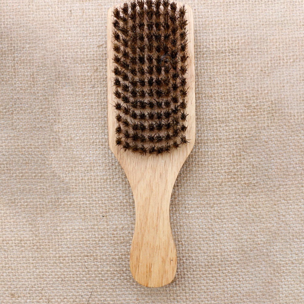 Men'S Beard Grooming - 2 Stück Bart-Styling-Kamm, doppelseitige Wildschweinborstenbürste, ergonomischer