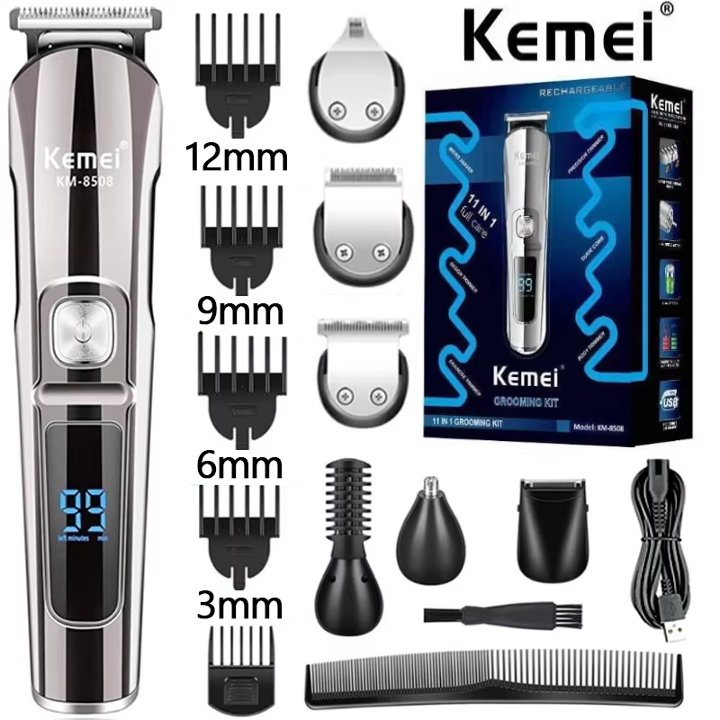 Men'S Grooming Electric Trimmer - Kemei Professioneller Multifunktions-Bart- und Haarschneider, wasserdicht,