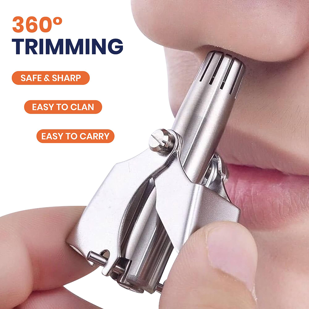 Men'S Grooming Nose Hair Trimmer - Tragbarer manueller Nasen- und Ohrhaarschneider aus