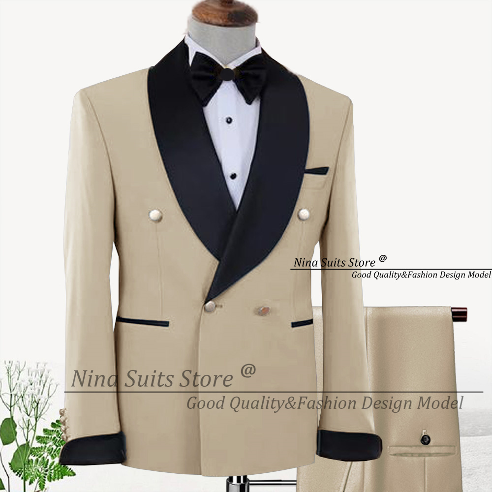 Men'S Grooming Store - Nina Store Maßgeschneiderte Herrenanzüge Zweireiher Beige