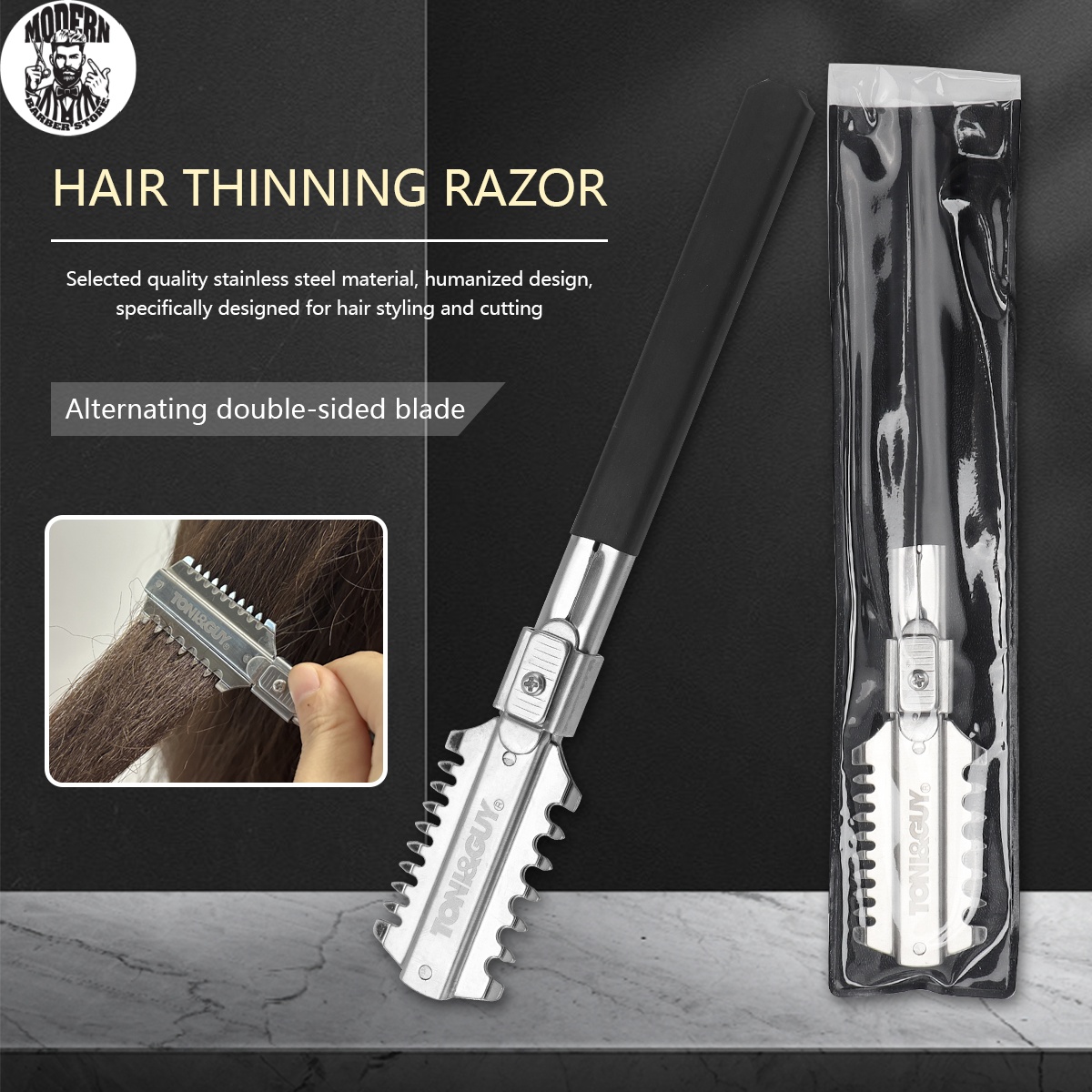 Men'S Beard Grooming - Salon Doppelklingen-Rasiermesser für Haarschnitte, manuelle Haarschneidewerkzeuge,