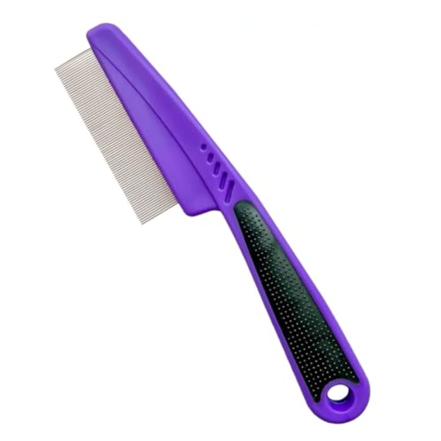 Comb Fine Tooth - Flohkamm mit Gummigriff, Floh- und Zeckenkamm