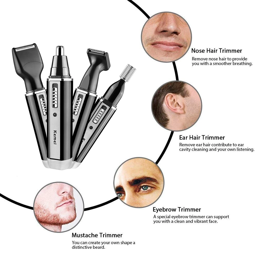 Kemei 4-in-1-Trimmer für Männe – Men'S Grooming Nose Hair Trimmer Bewertung und Preis