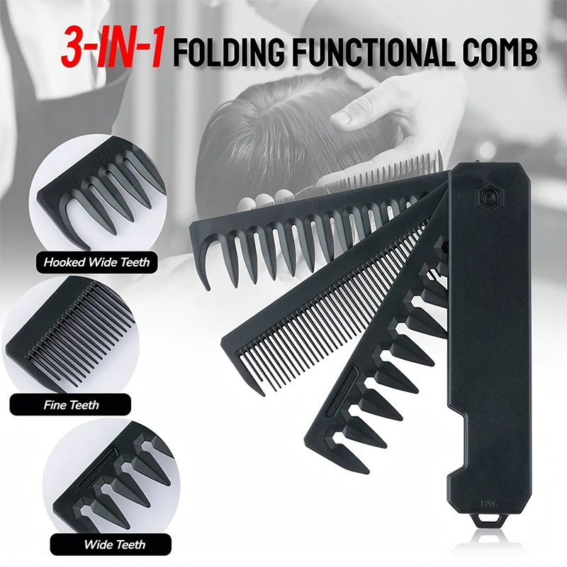 3-in-1 faltbarer Bartkamm für  – Men'S Grooming Organizer Bewertung und Preis