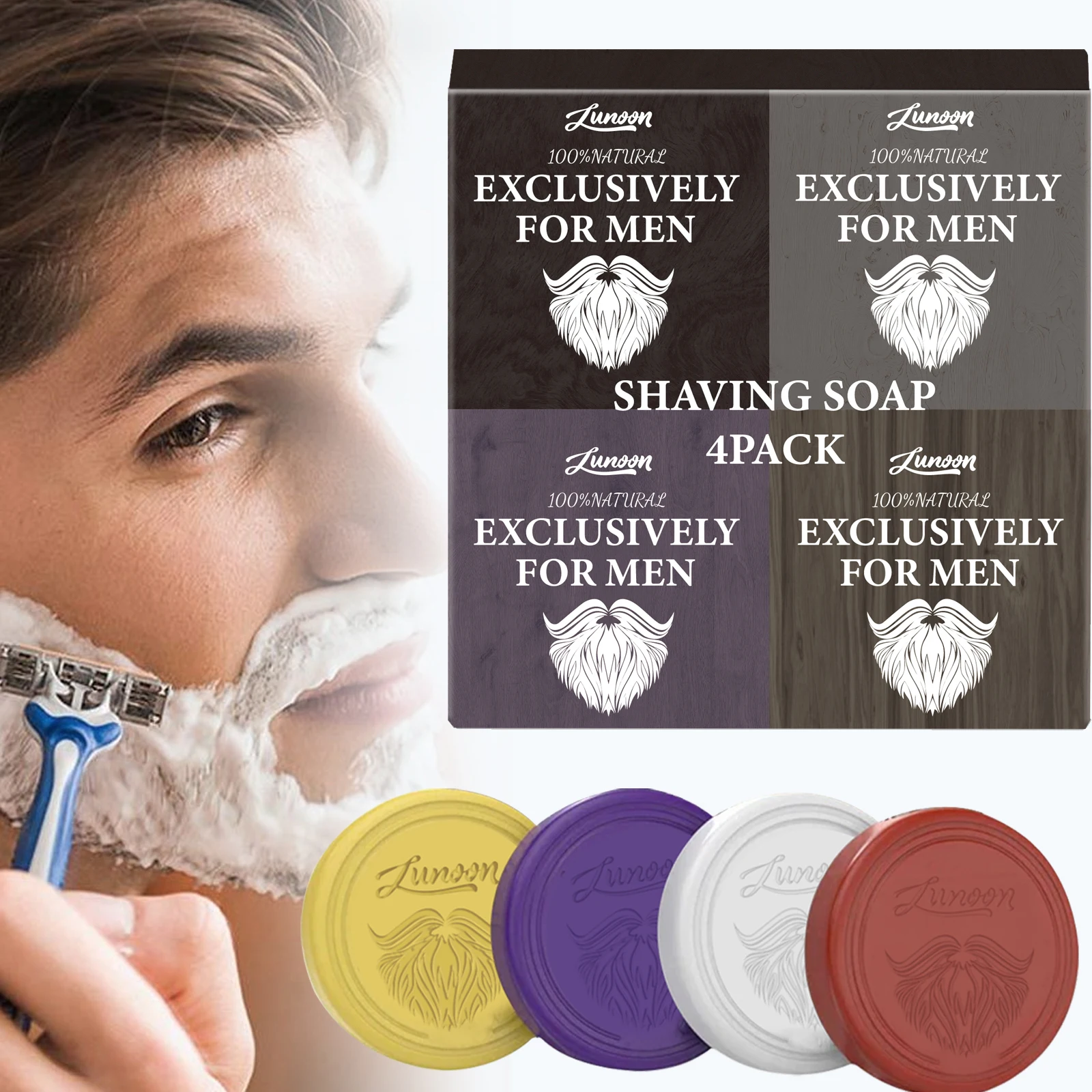 4/1 Stück Herren-Rasierseife,  – Men'S Beard Grooming Bewertung und Preis